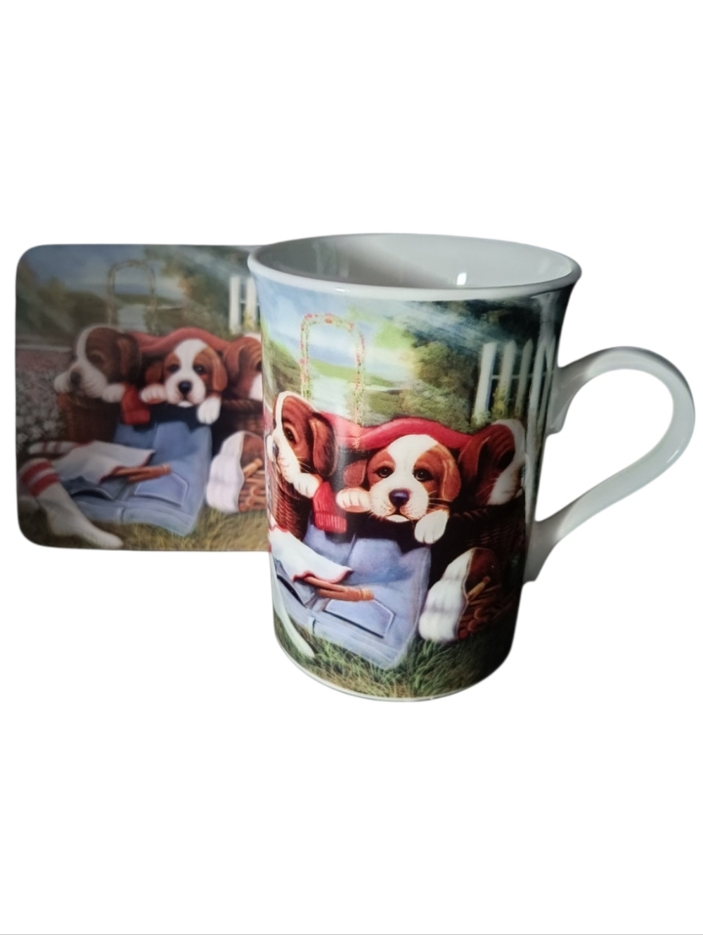 Collectible Puppies "Time for Tea" Ceramic Mug & Coaster Set - Picture 2 of 9